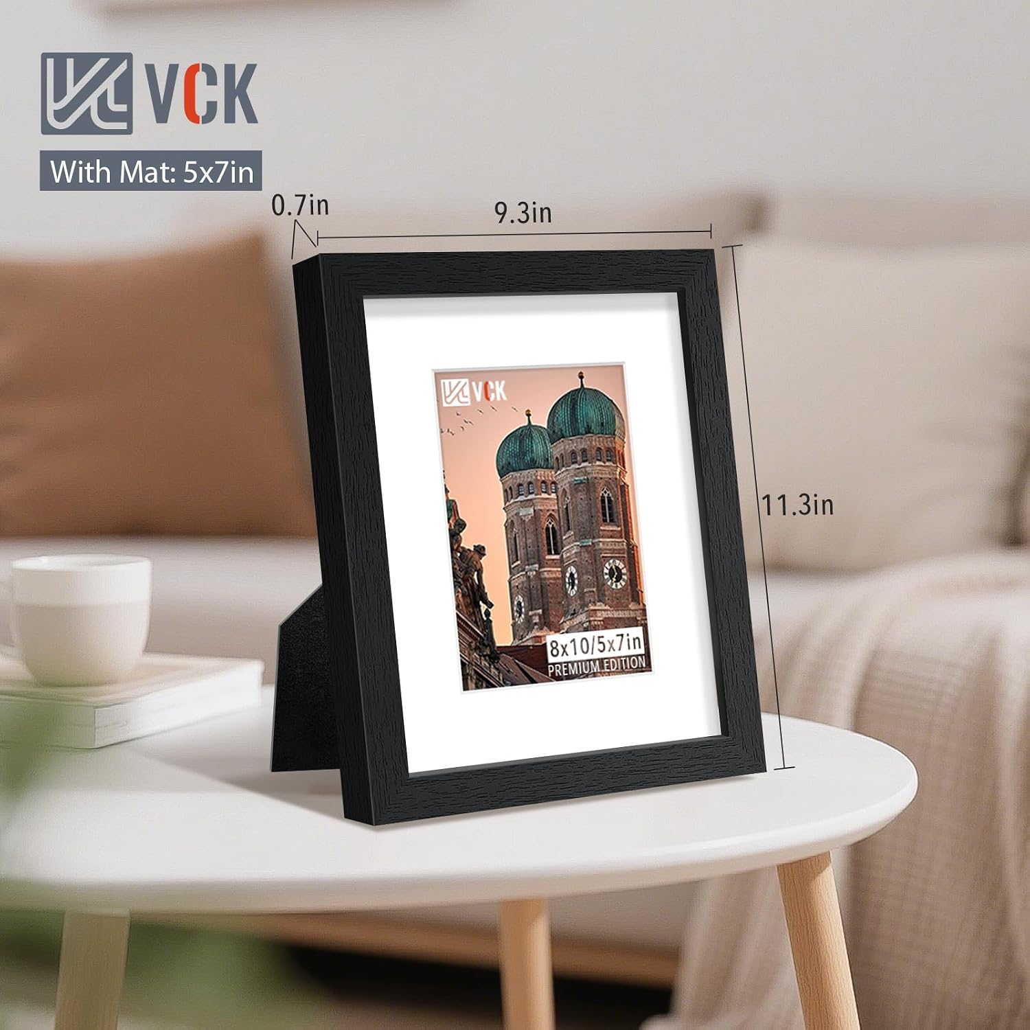 Thumbnail 1 de VCK 8x10 Picture Frame Set of 5 – Versatile Black Frames for 5x7 or 8x10 Displays