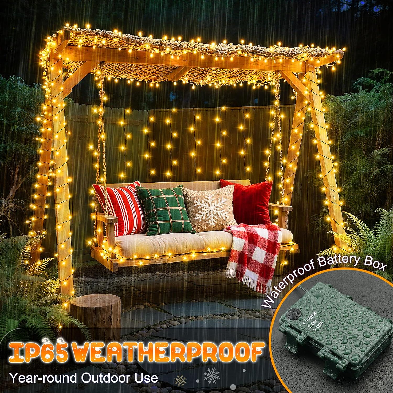 Detalle 2 de Dalugo Outdoor Battery Fairy Lights 10M