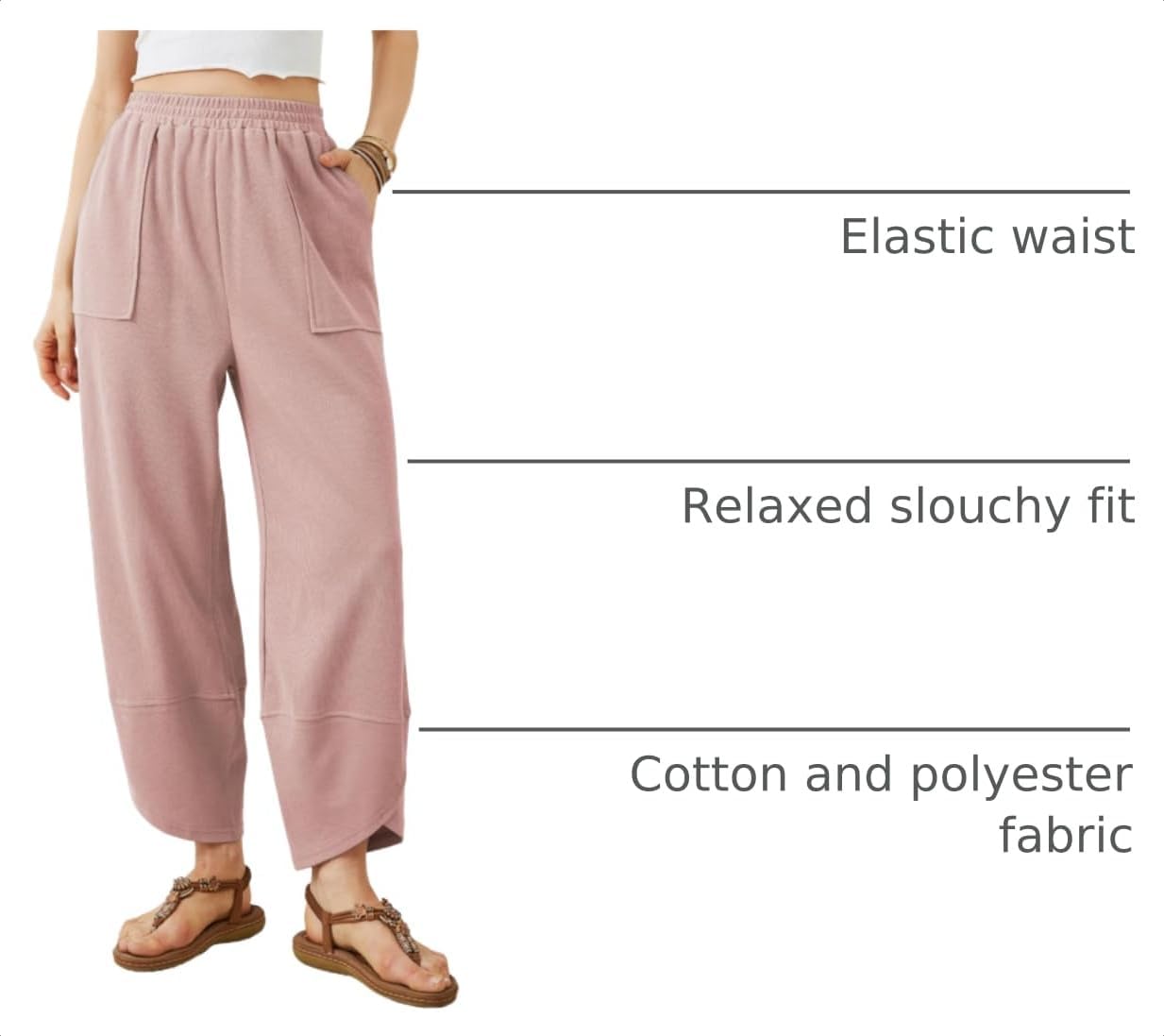 Detalle 2 de Xiaoxuemeng Women's Wide-Leg Pants