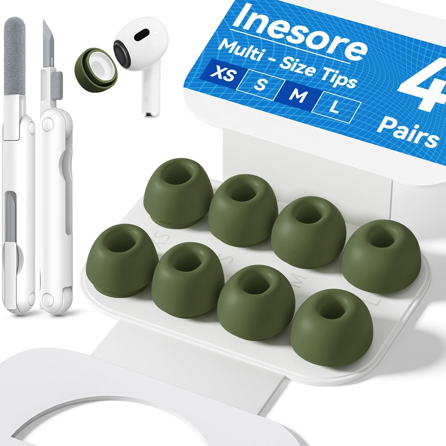 Thumbnail 6 de Inesore Replacement Ear Tips for AirPods Pro (2nd & 1st Gen) – Medium, White