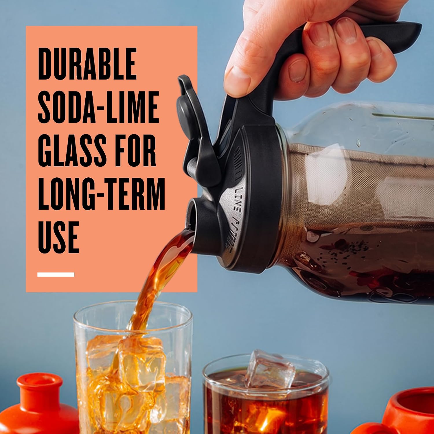 Thumbnail 5 de County Line Kitchen Glass Cold Brew Coffee Maker with Lid – 2 Quart (64 oz)