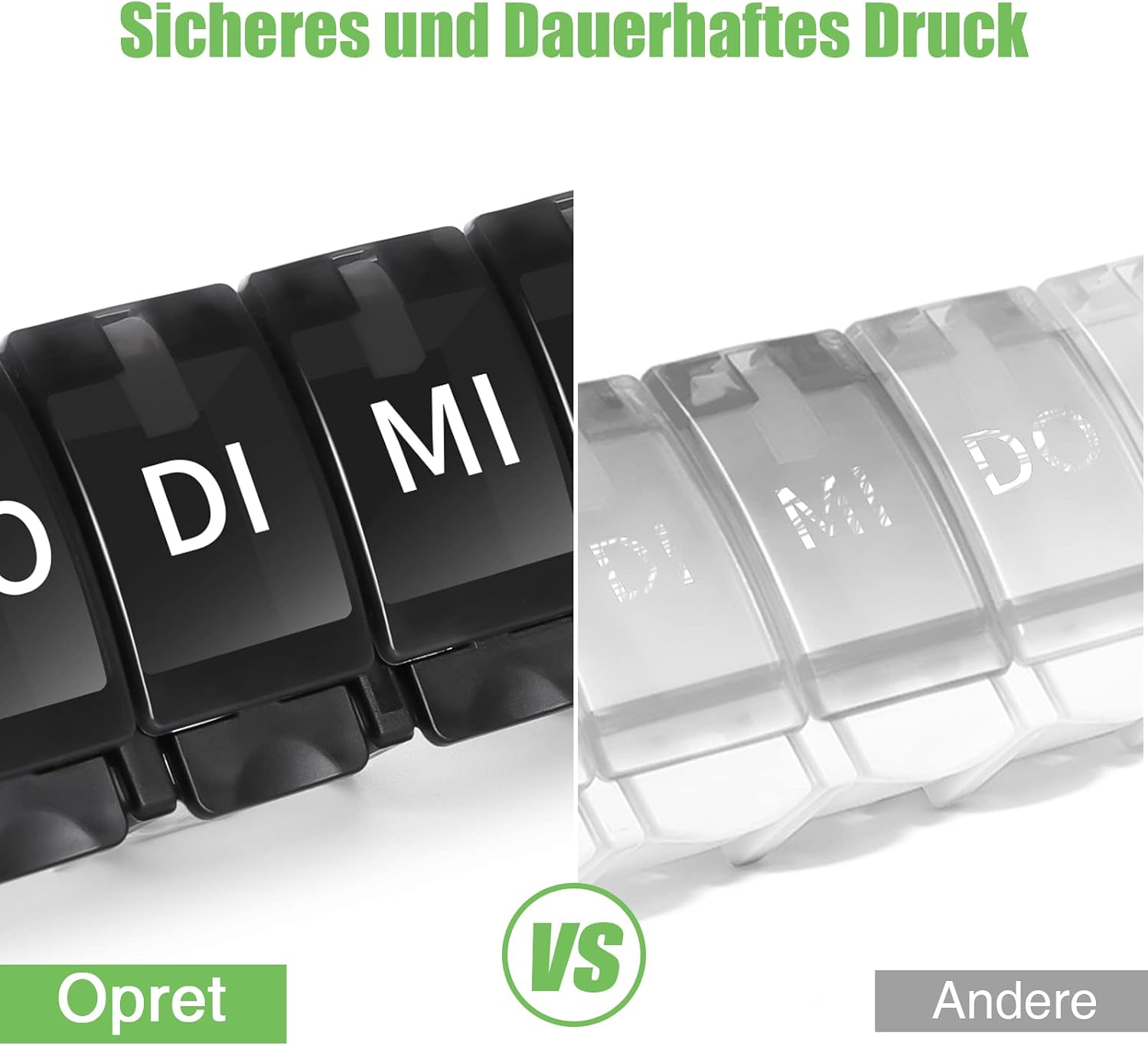 Thumbnail 5 de Opret Tablettenbox 7 Tage Deutsch – BPA-freie Wochen-Pillendose mit Federvorrichtung