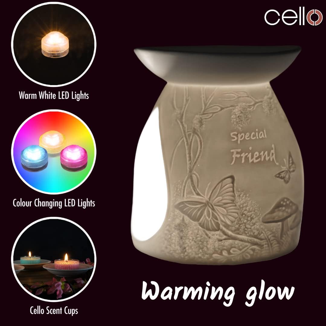 Thumbnail 3 de Cello Cello Tealight Wax Melt & Oil Burner – Special Friend Woodlands Porcelain design