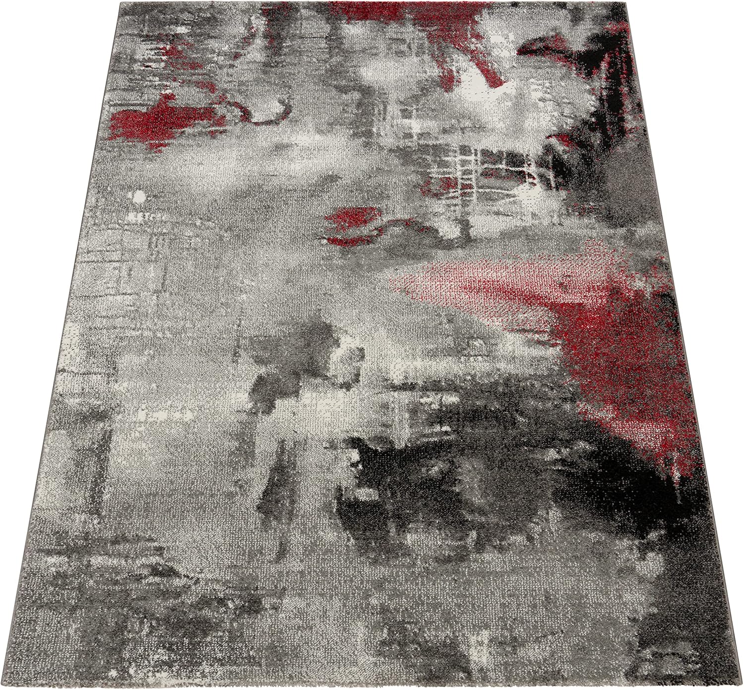 Thumbnail 3 de Paco Home Modern Designer-Teppich in Meliert-Optik (Leinwand), Rot, 120x170 cm