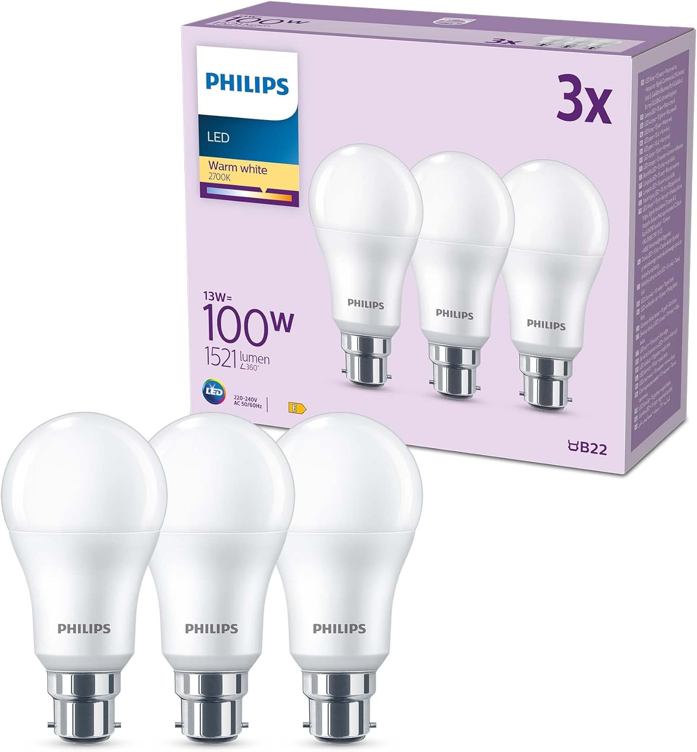 Thumbnail 6 de Philips lampadina a goccia LED con sensore crepuscolare 60W E27, luce bianca calda