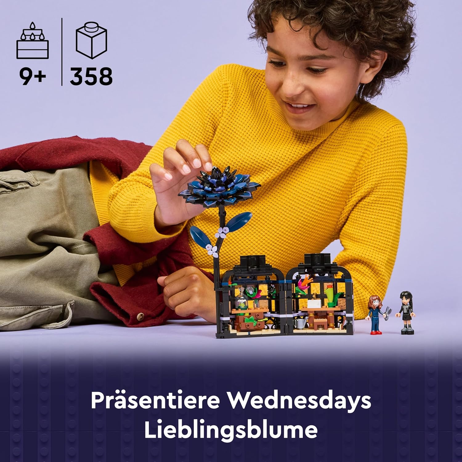 Detalle de LEGO Wednesday Schwarze Dahlie 76784 – Detektiv-Set zum Bauen und Ausstellen