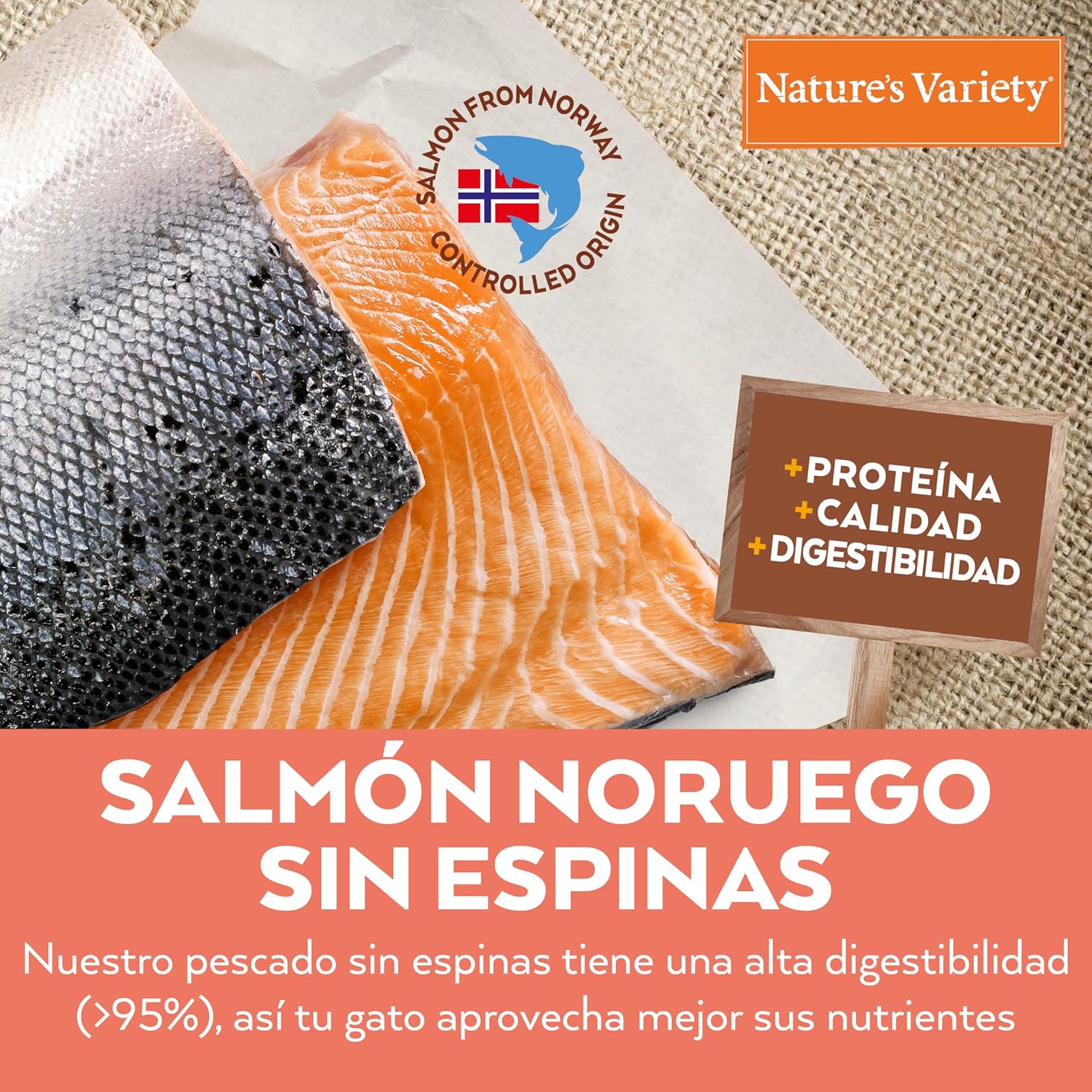 Detalle 2 de Nature’s Variety No Grain pienso para gatos esterilizados con salmón noruego (7 kg)