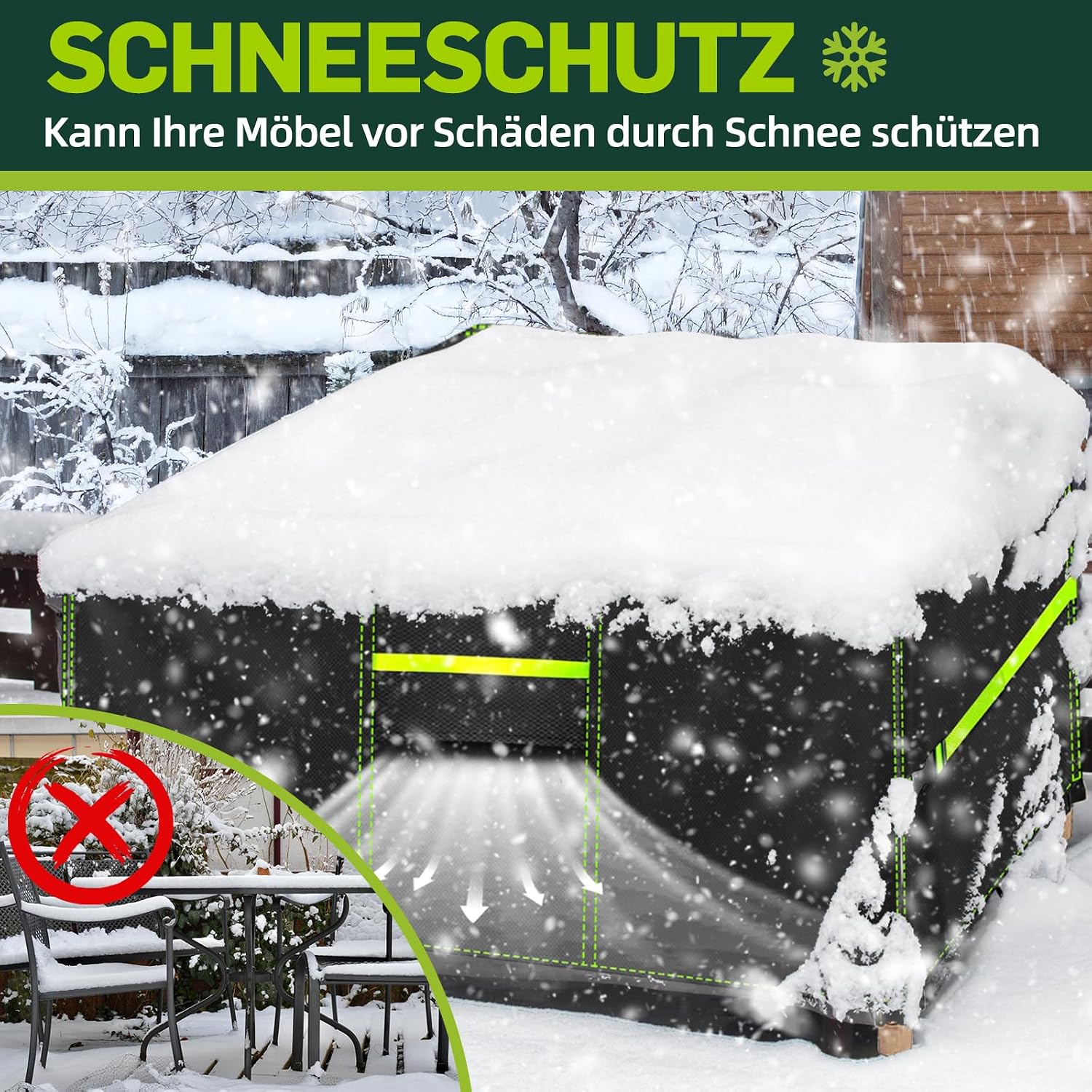 Thumbnail 3 de FORTRY Abdeckung Gartenmöbel Winterfest 180x120x74 cm – wasserdicht, atmungsaktiv und winddicht