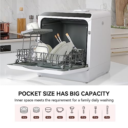 Detalle de eklipt Table Top Dishwasher, Mini Countertop Dishwasher with 5L Tank