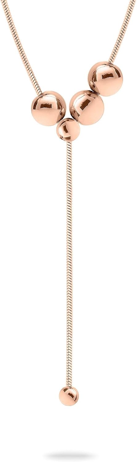 Detalle de Liebeskind Berlin Halskette aus Edelstahl – 42 cm, rosé IP poliert, Slider-Verschluss