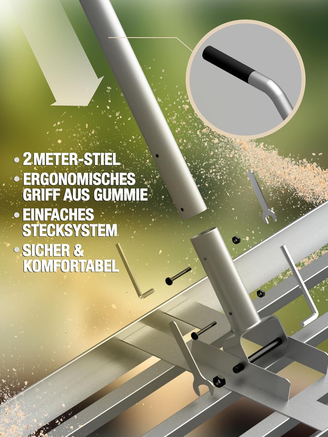 Thumbnail 6 de easimo Rasen Rakel 80×30 cm – Hochwertige Stahlkonstruktion zur Bodenebenheit und Rasenpflege