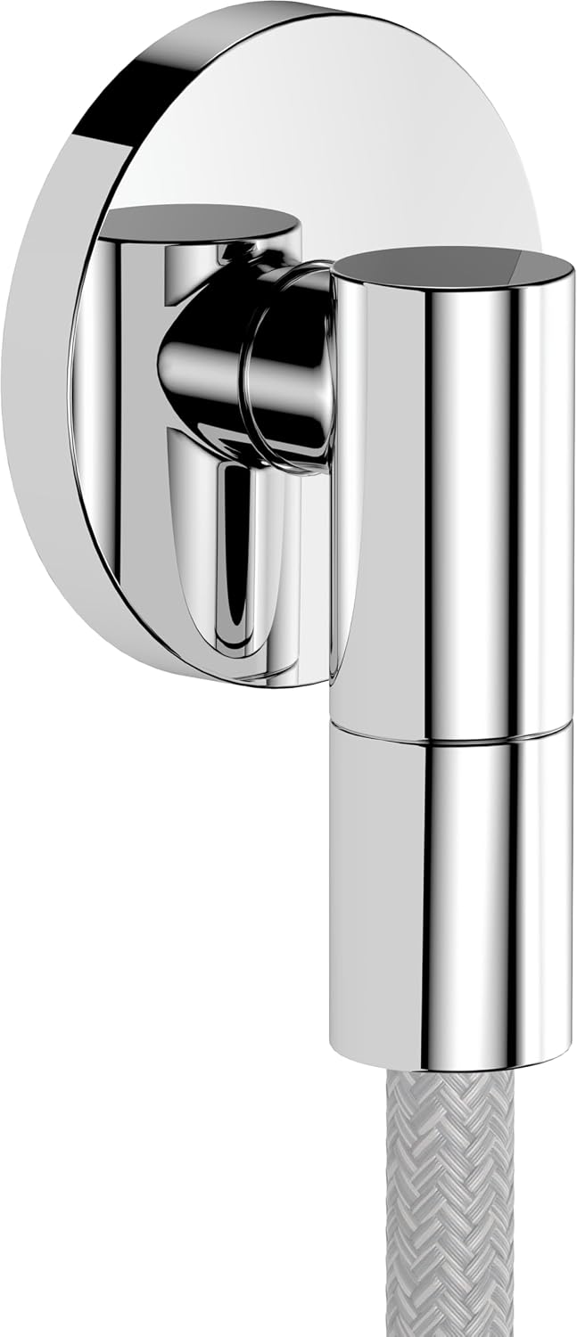 Detalle de hansgrohe FixFit Fine S 28882000 – chromowane przyłącze węża z zaworem zwrotnym