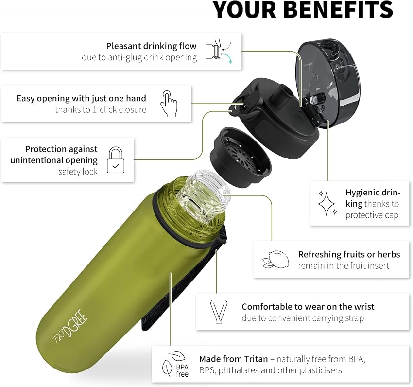 Detalle de 720°DGREE uberBottle 350ml – bouteille d’eau réutilisable ⚙