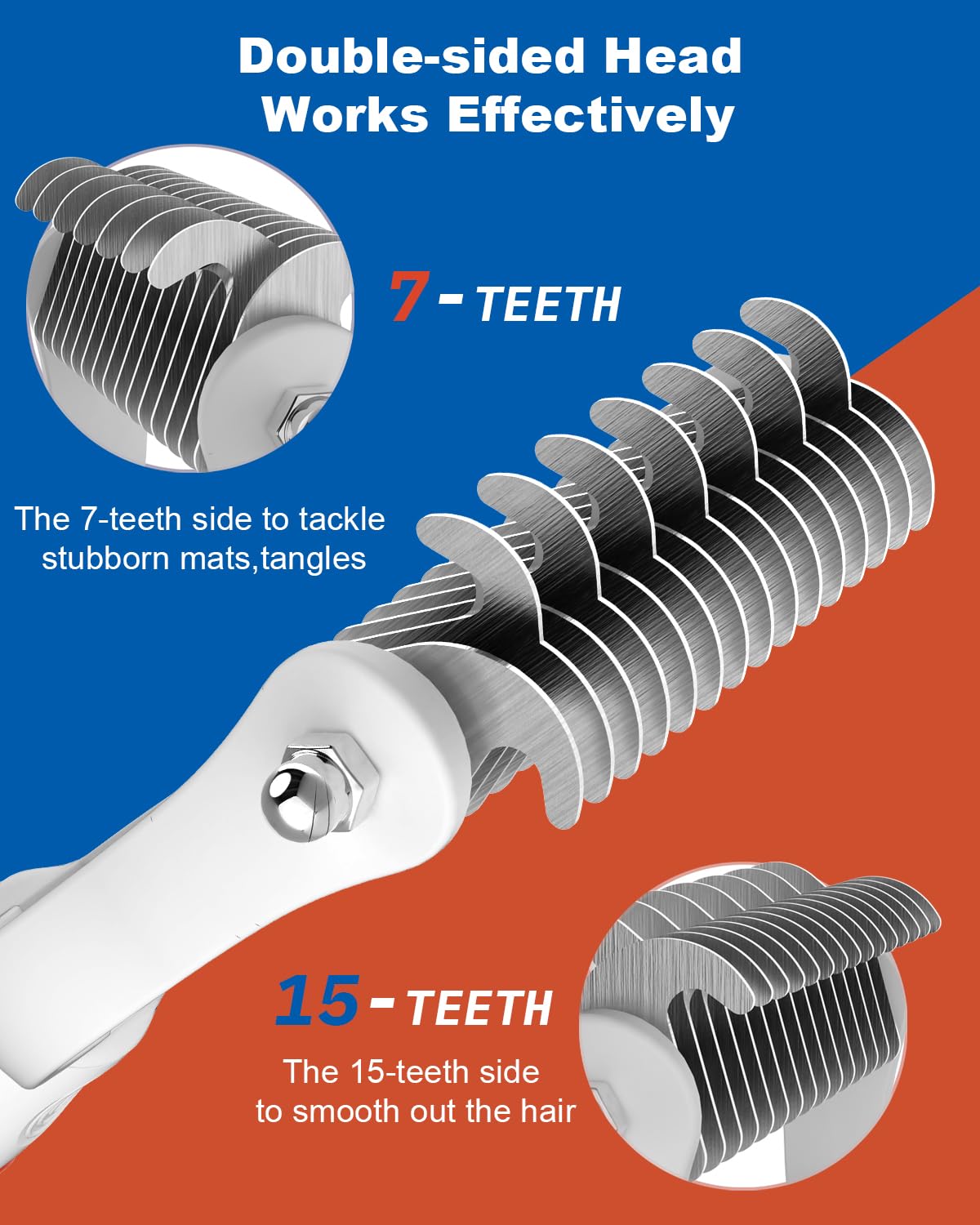 Thumbnail 1 de ACE2ACE Hundebürste Unterwolle – Unterfellbürste & Entfilzungskamm mit Doppelkopf für Hund und Katze