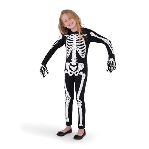 Detalle de Spooktacular Creations Halloween Skelett-Kostüm für Mädchen & Kleinkinder (Größe klein 5–7 Jahre) – Glüht im Dunkeln