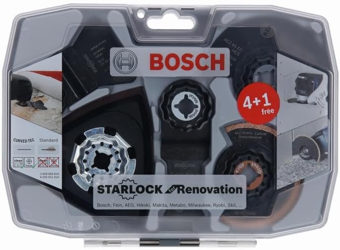 Thumbnail 1 de Bosch Accessories 2608664624 Coffret Starlock 5 pièces : lames et abrasifs pour bois, métal et multi-matériaux abrasifs