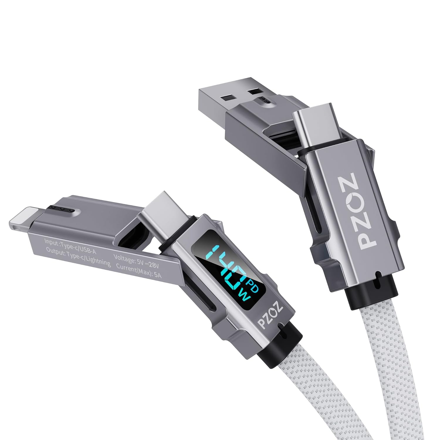 Thumbnail 6 de PZOZ 4-in-1 60W LED USB Cables for charging