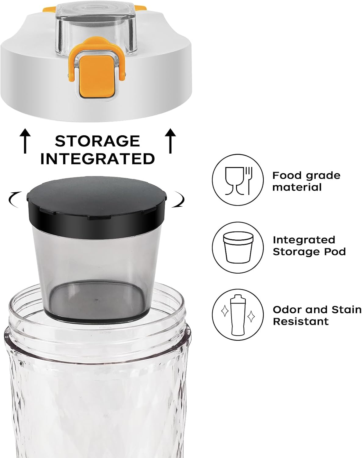 Detalle de Mountop 550ml Electric Protein Shaker Bottle 🥤