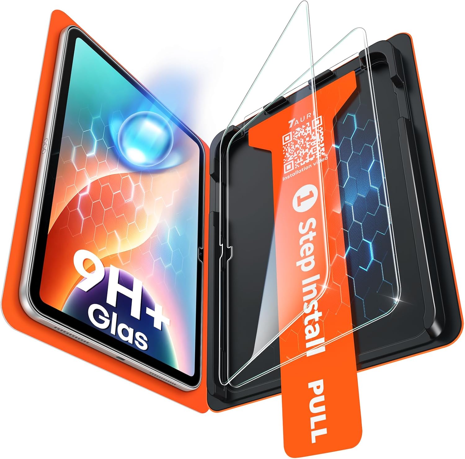 Detalle de TAURI 2 Pack for iPad (A16) 11th/10th Screen Protector – 9H Tempered Glass, Auto Dust-Removal, Full Coverage