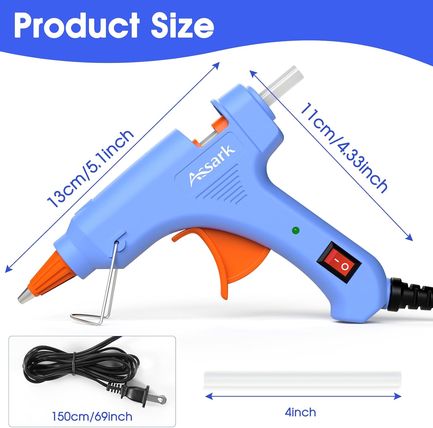 Thumbnail 6 de Hot Glue Gun Kit with 30 Glue Sticks (130mm x 7mm) – 20W mini hot melt for DIY crafts and quick home repairs
