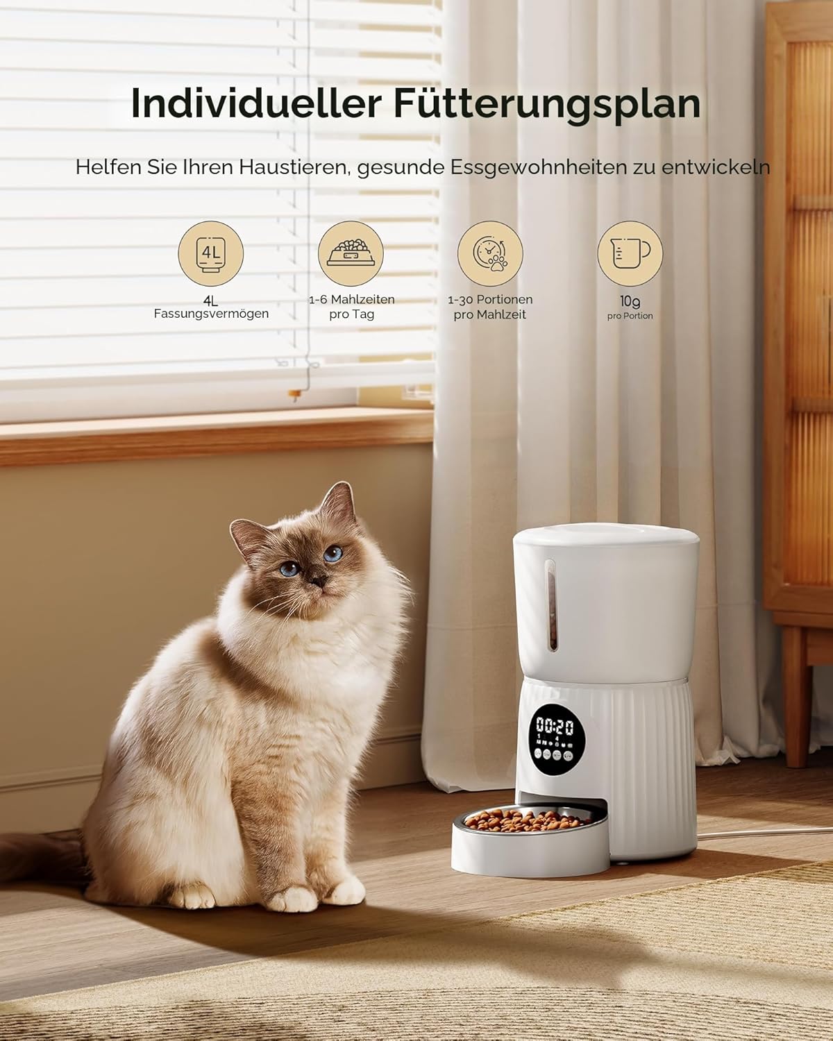 Detalle 2 de Faroro 4L Futterautomat Katze 4L đœ