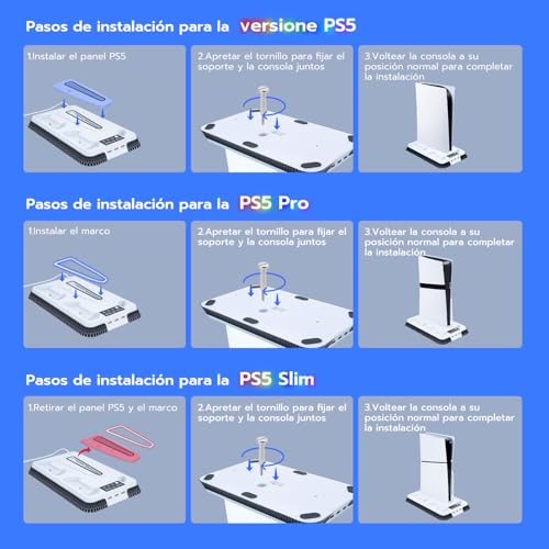 Thumbnail 8 de Wigearss Soporte Vertical para PS5 con Ventiladores, Carga para 2 Mandos y Iluminación RGB