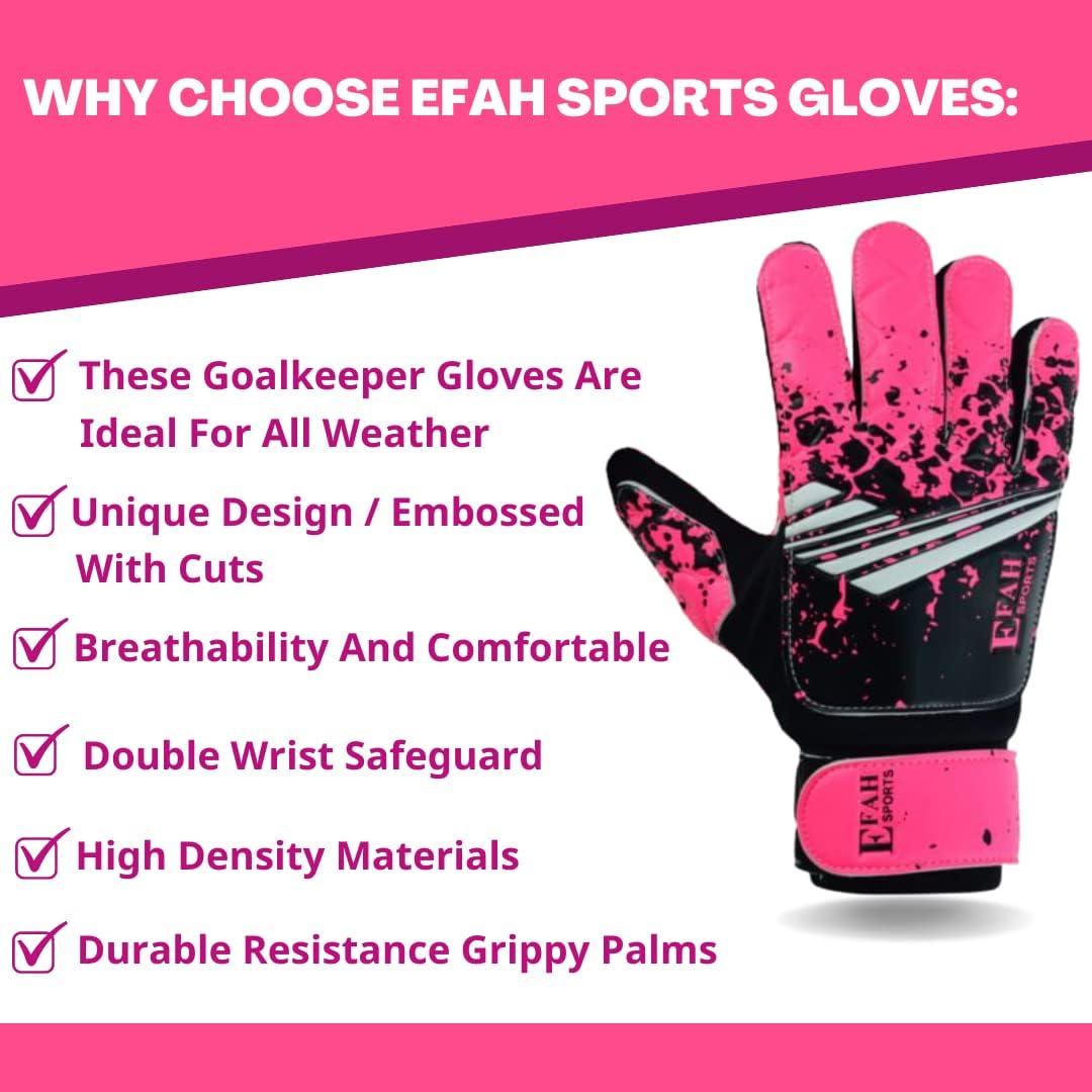 Thumbnail 4 de EFAH SPORTS Kids Soccer Goalkeeper Gloves with Strong Grips and Hook-and-Loop Wrist Support