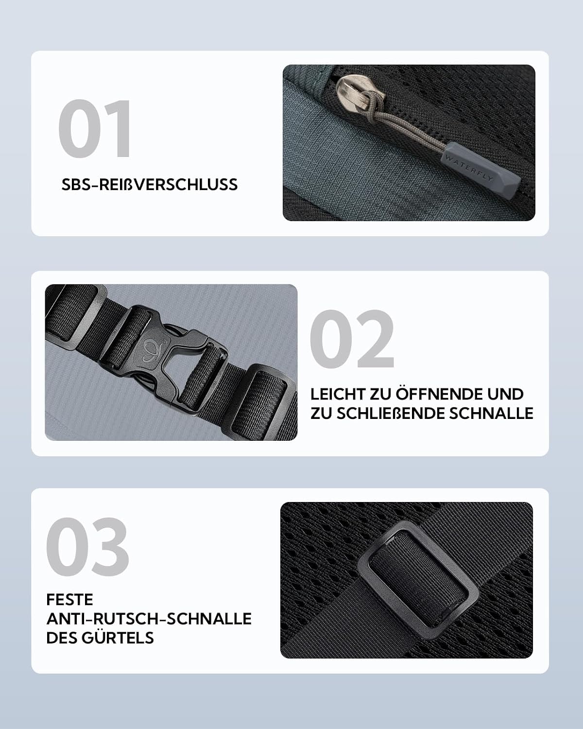 Detalle 2 de WATERFLY Bauchtasche Hüfttasche Herren Damen: Klein Gürteltasche Sport Bum Hip Bag Männer Frauen Waist Fanny Pack mit Verlängerungsgurt für Reise Wandern Hundetraining Outdoor Königsblau
WATERFLY Bauchtasche Hüfttasche Herren Damen…