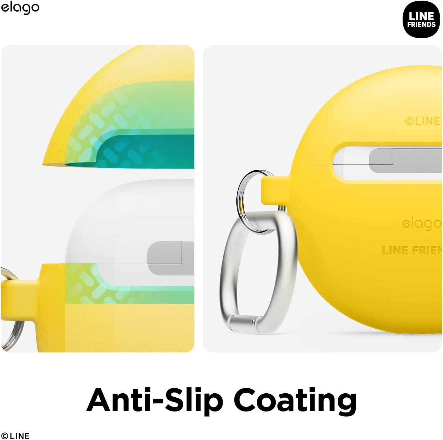 Detalle 2 de elago x LINE FRIENDS Coque Sally compatible AirPods 3 avec mousqueton et silicone