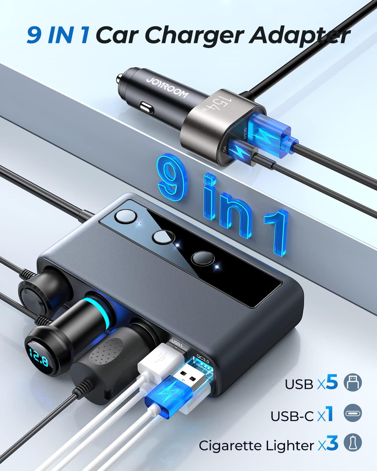 Detalle 2 de JOYROOM 9-in-1 Car Charger 210W
