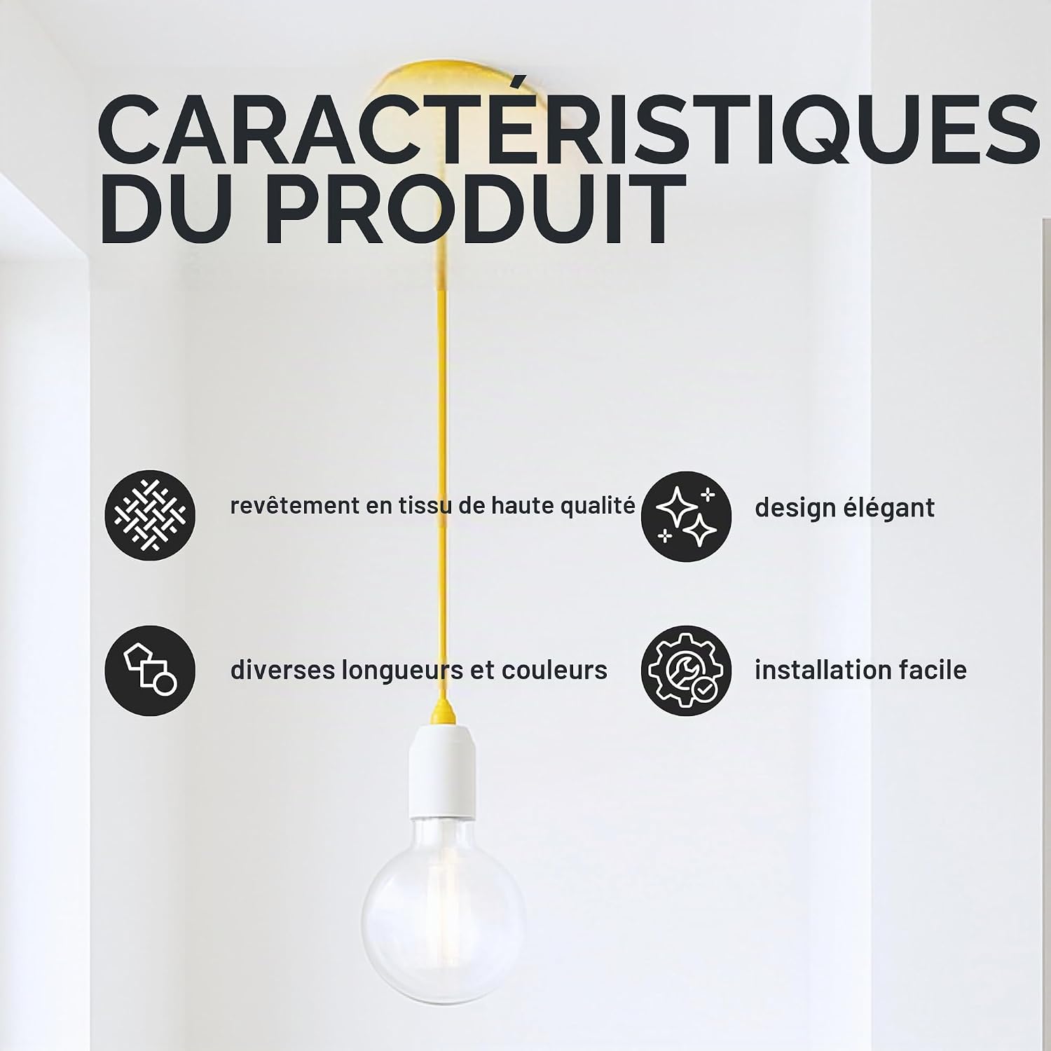 Detalle 1 de smartect gedraaide textielkabel, goud, 10 m, 3 x 0,75 mm²