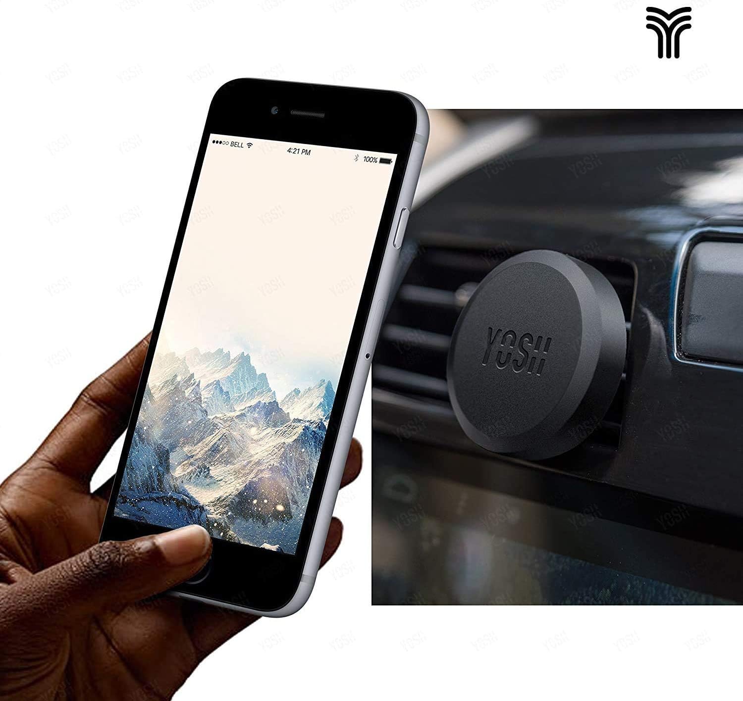 Thumbnail 5 de Piastre metalliche YOSH (4 rotonde) con adesivo 3M per supporto magnetico auto e smartphone