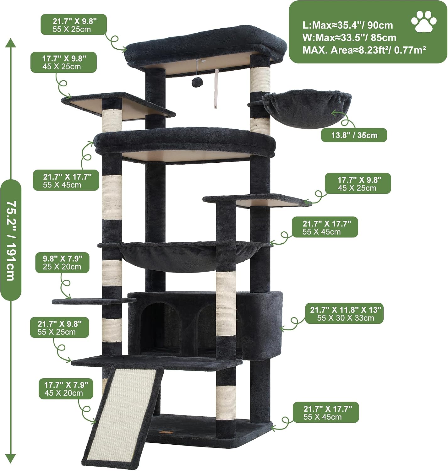 Detalle de Heybly Cat Tree 80-Inch