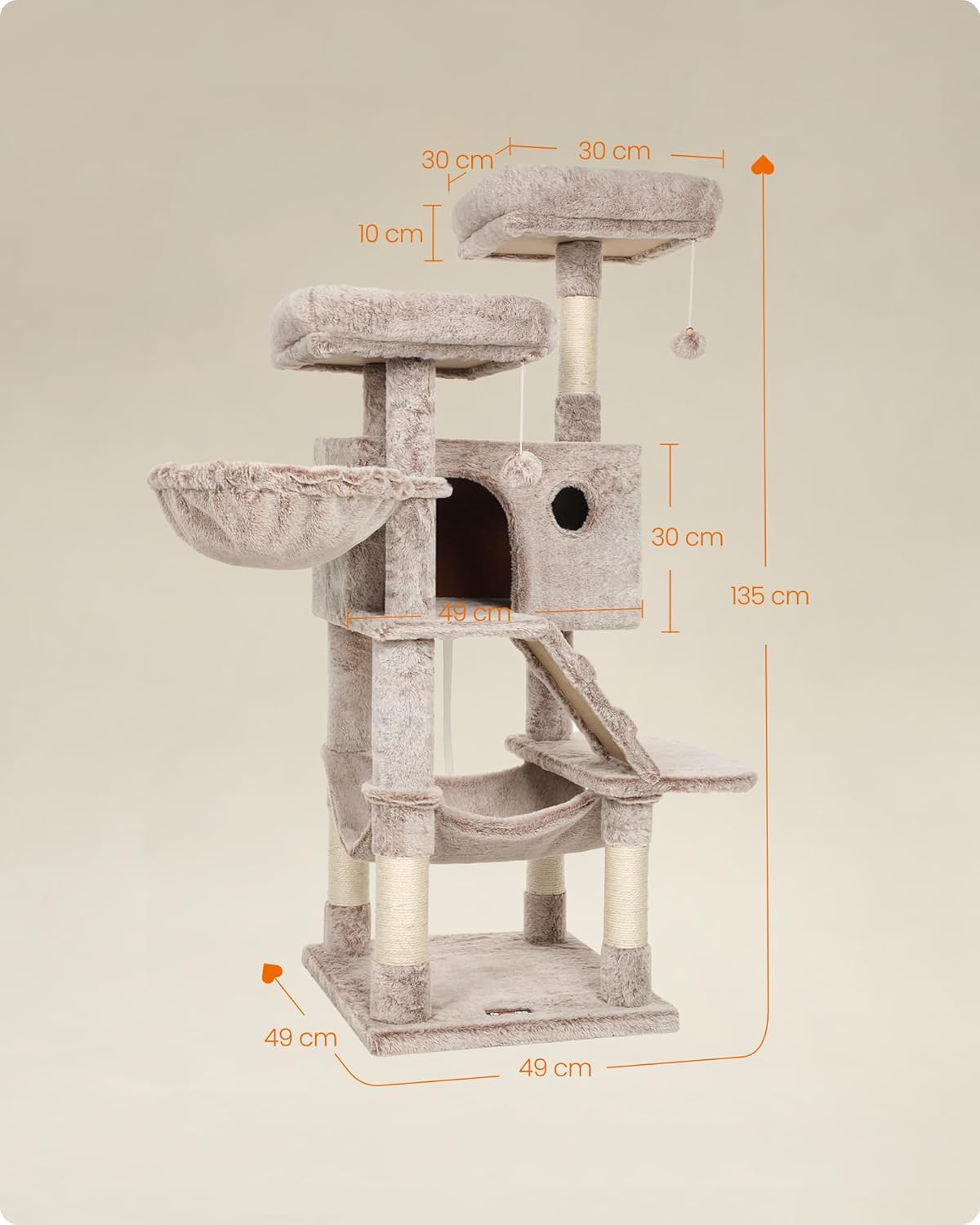 Detalle 2 de Feandrea Kratzbaum 135 cm für große Katzen