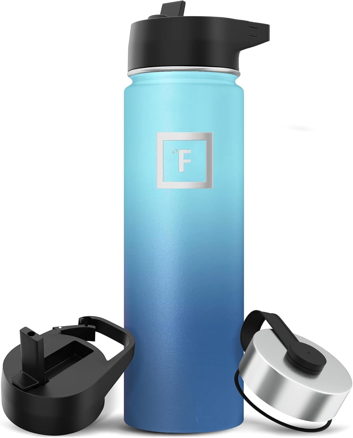 Detalle de IRON °FLASK insulated water bottle with straw (BPA-free, double-walled stainless steel) – leakproof lids, 650–1800 ml