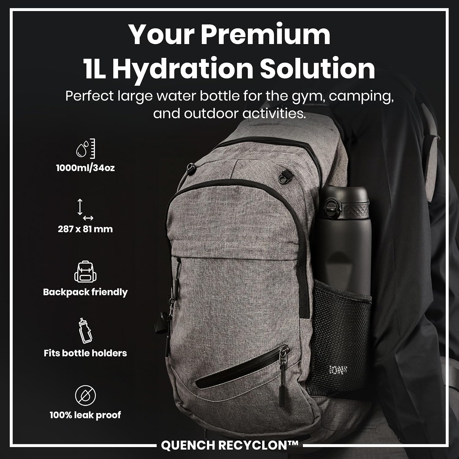 Detalle 2 de Ion8 1 Litre Water Bottle 🥤
