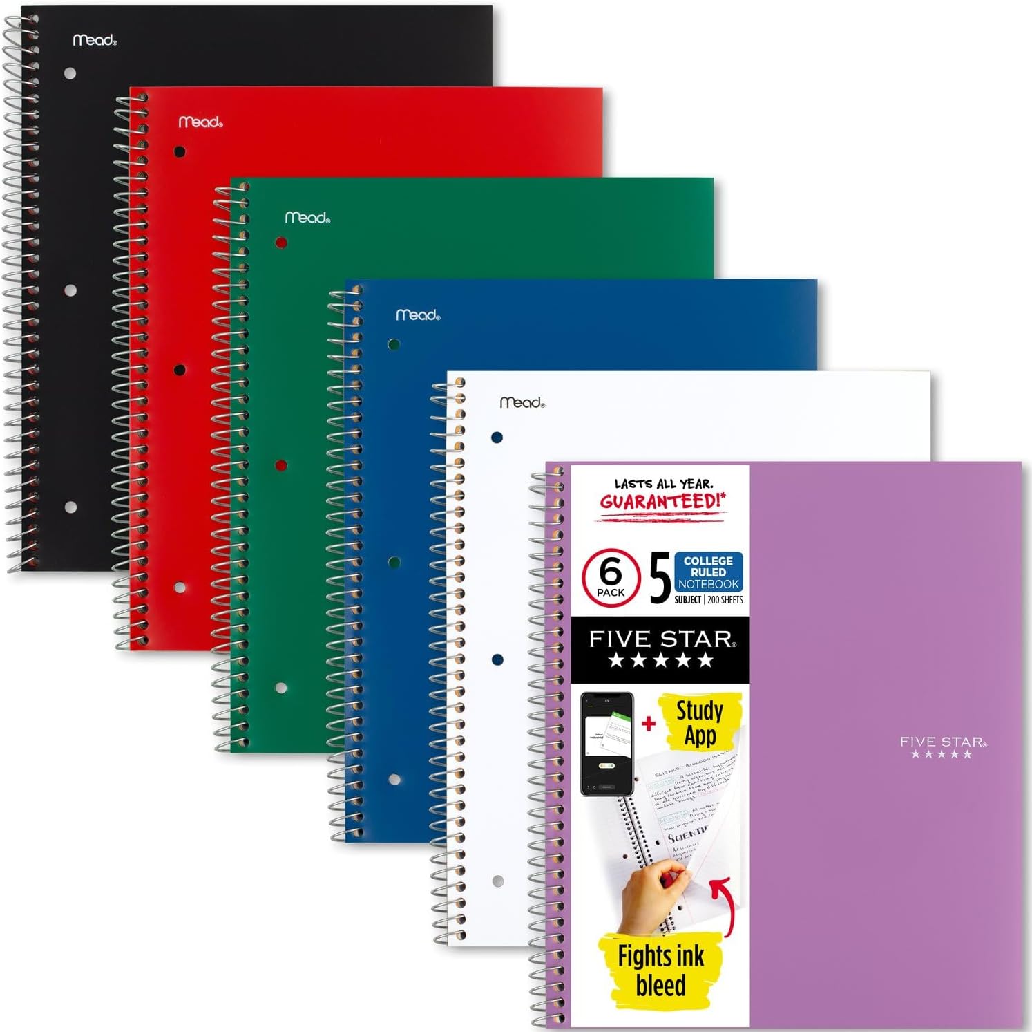 Detalle de Five Star Spiral Notebook 200 Sheets