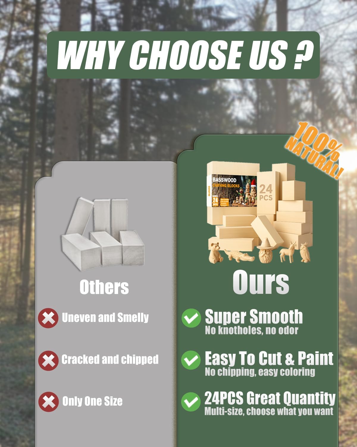 Detalle de Basswood Carving Blocks 3 sizes