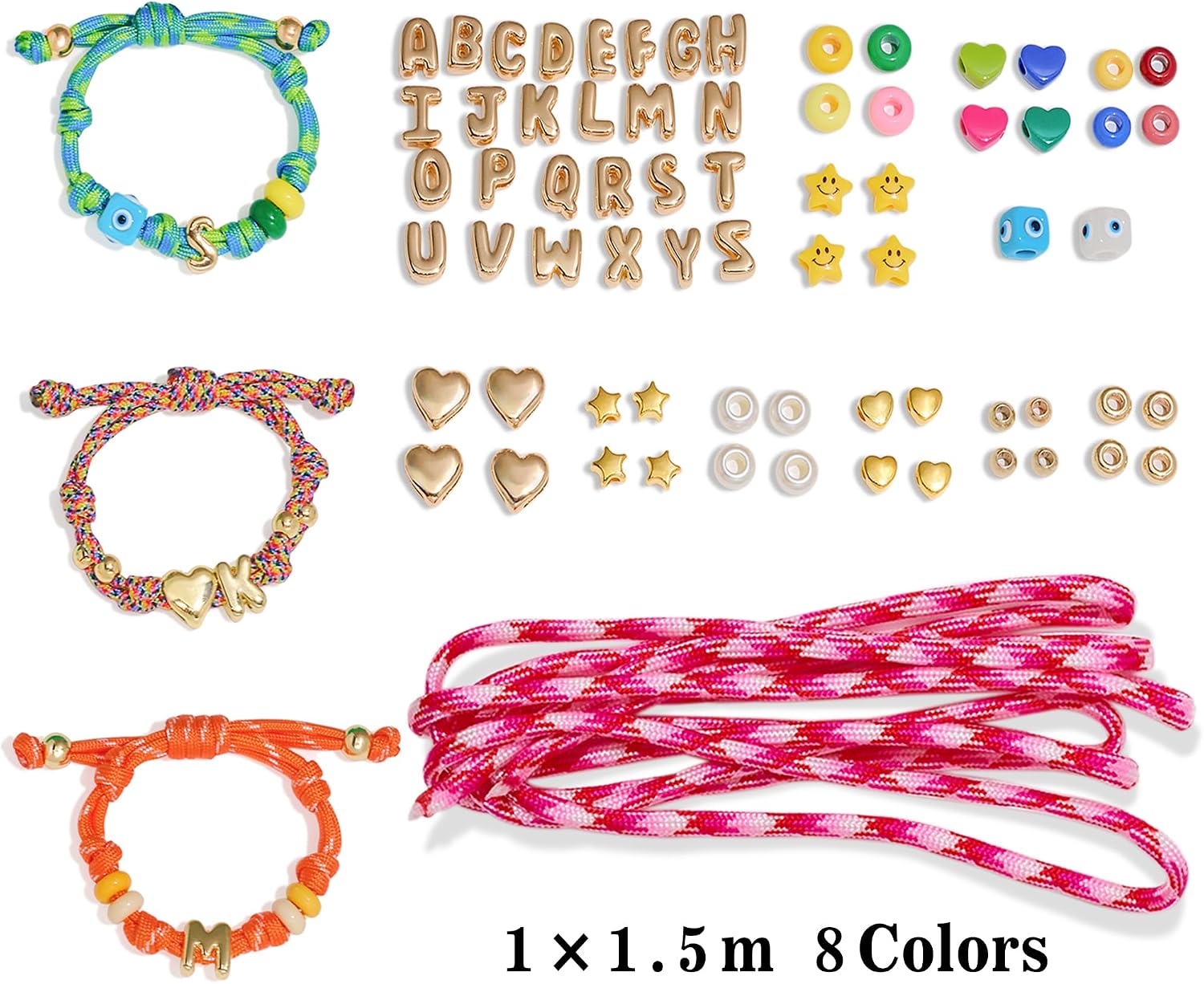 Detalle de RepaTime ML004A Bracelet Making Kit with Alphabet and Pony Beads