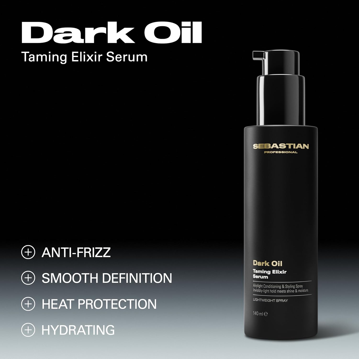 Thumbnail 2 de Sebastian Professional Dark Oil Taming Elixir Serum 140ml – anti-frizz, heat protectant smoothing hair serum