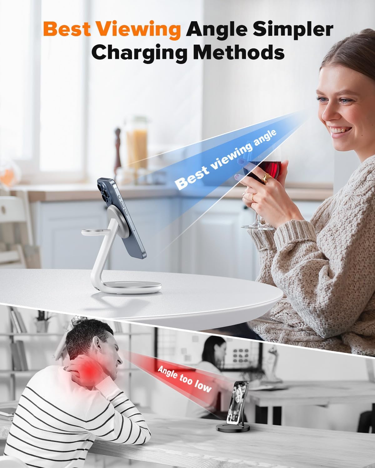 Detalle 2 de HERRBOLAI 3-in-1 Wireless Charging Station