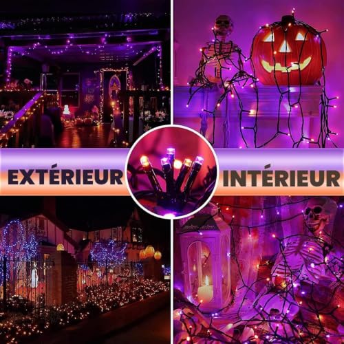 Thumbnail 7 de Joomer Halloween Guirnalda Luces Exterior 20M 200 LED Naranja Morado