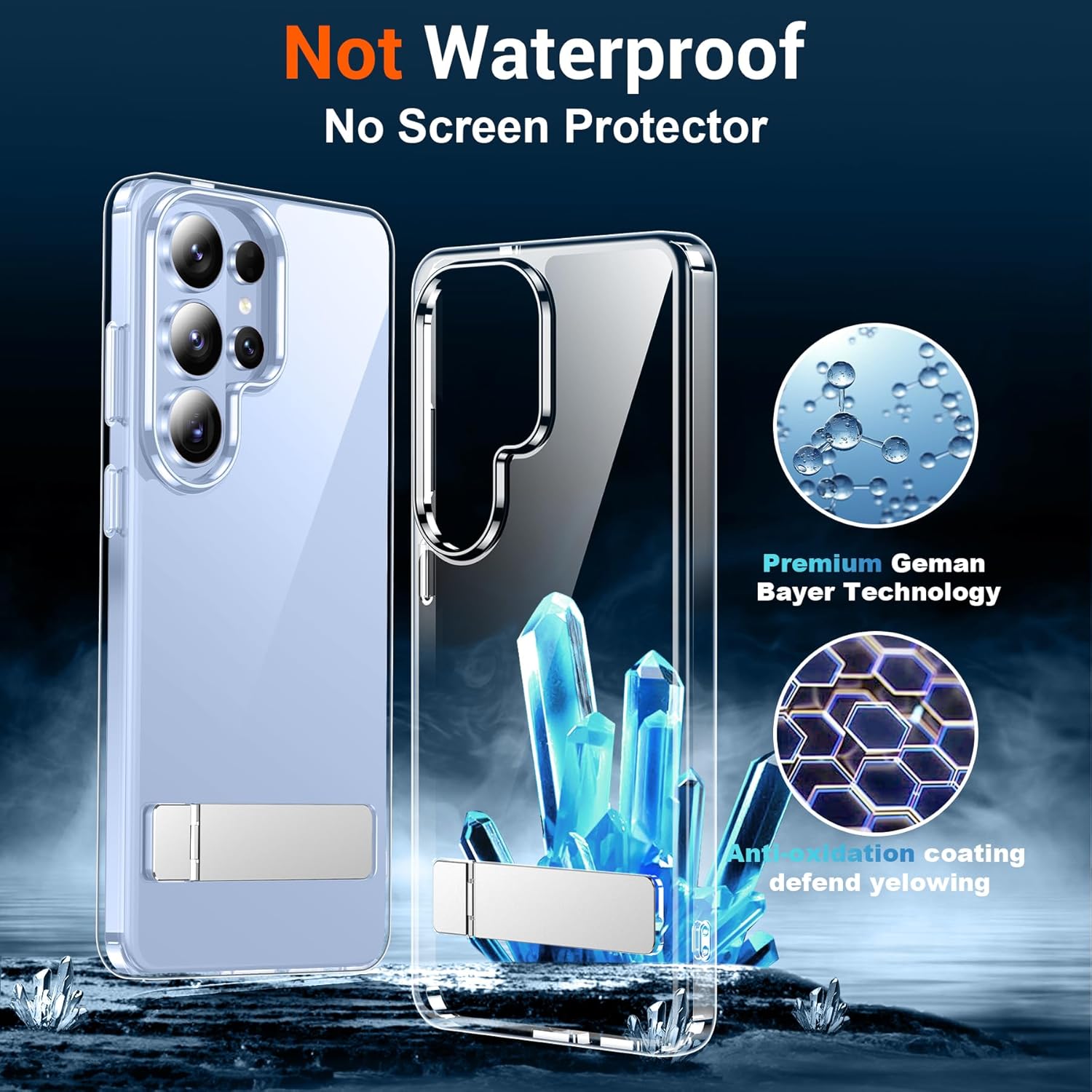 Thumbnail 5 de Temdan Designed for Samsung Galaxy S26 Ultra Slim Case with Hidden Kickstand, Military-Grade Drop Protection & Anti-Yellowing Crystal Clear Design