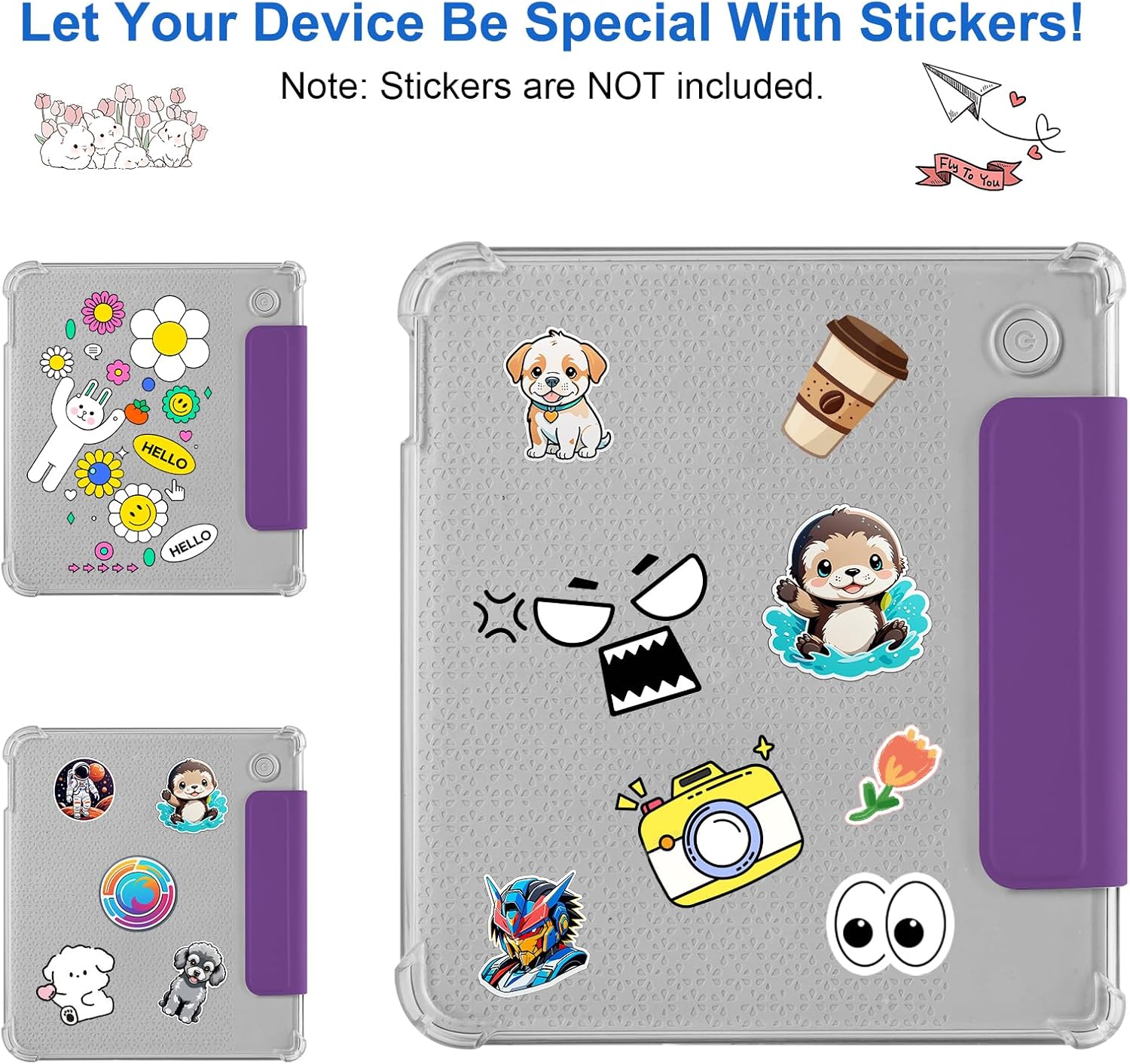 Thumbnail 3 de HGWALP Hülle kompatibel mit Tolino Vision Color (2024)/Vision 6 (2021) & Kobo Libra Colour (2024)/Libra 2 (2021) 7 Zoll – Clear Soft TPU mit Auto Sleep/Wake und Ständer