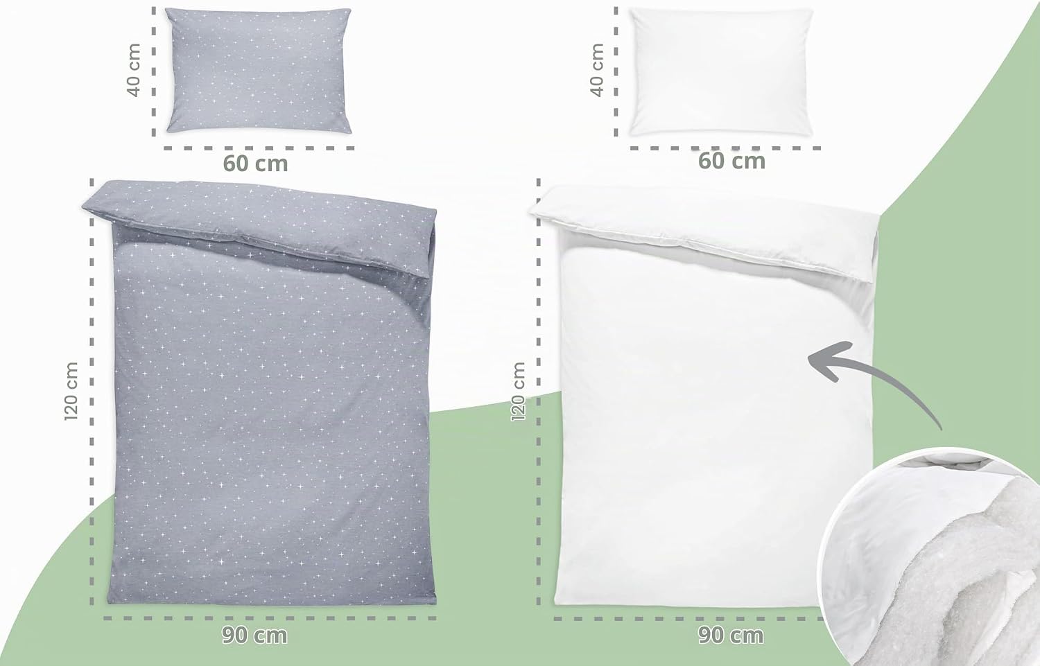 Detalle de Totsy Baby B0F2HT83RX beddengoedset voor kinderen, 90 x 120 cm, melkwegmotief