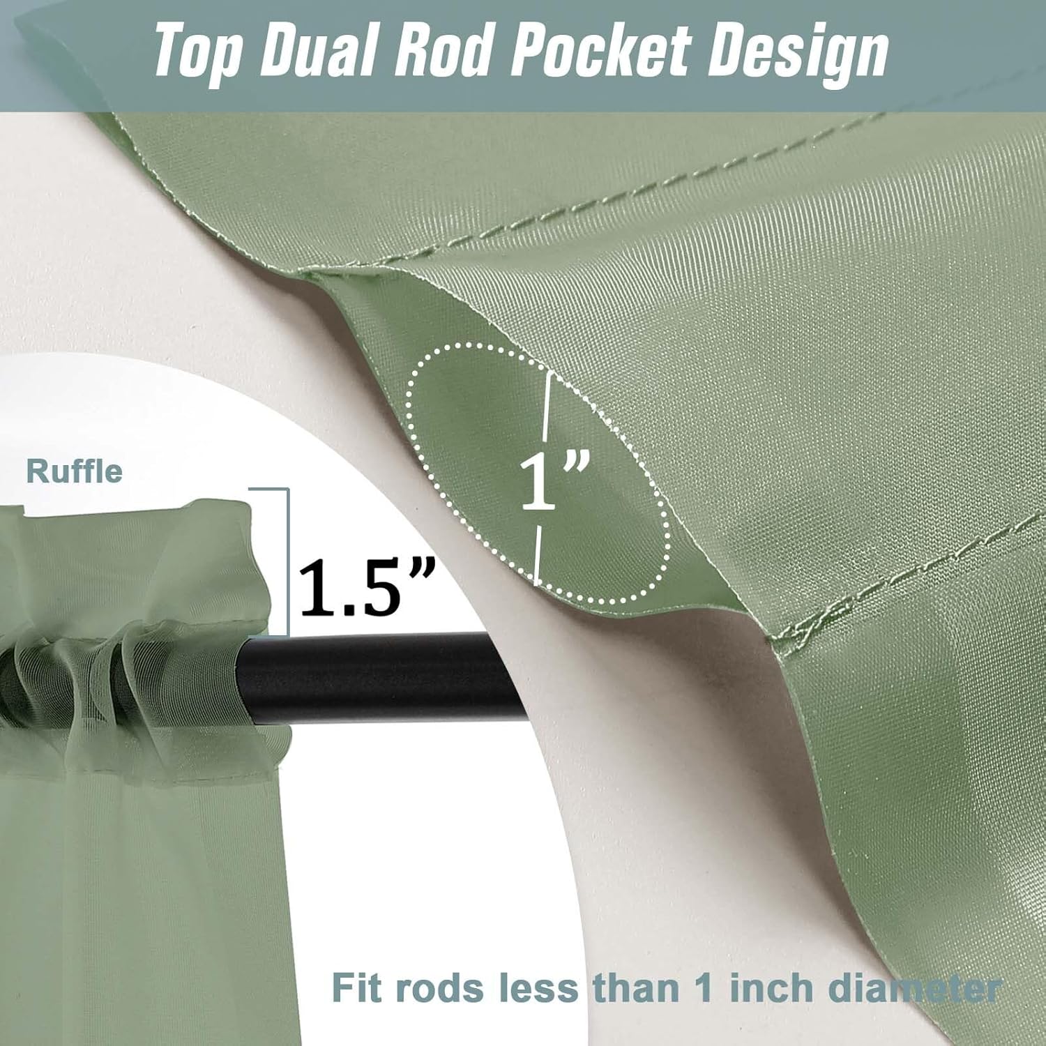 Detalle de Ebesto Sheer Curtains, 108 inches