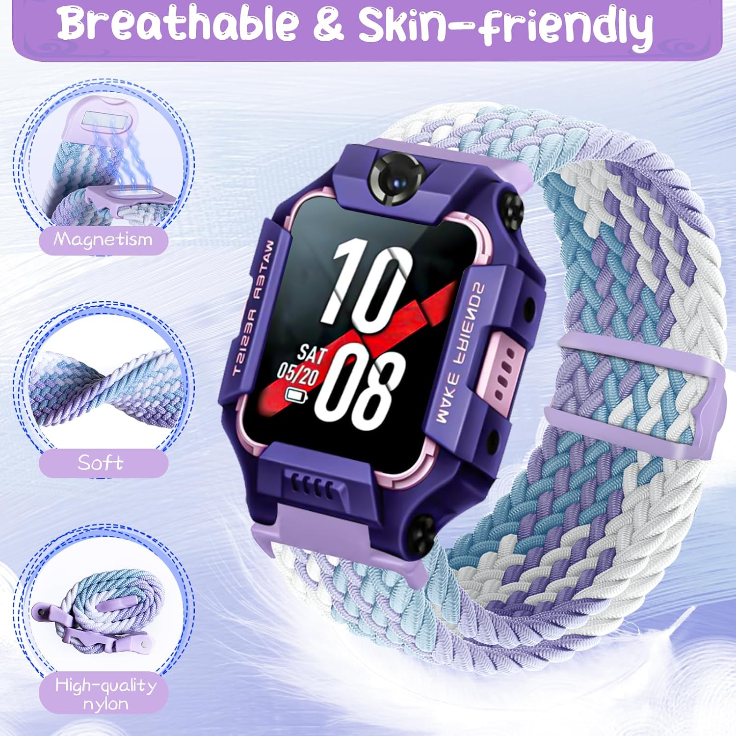 Detalle 2 de Hexasider Kids Straps replacement nylon wristbands for imoo Watch Phone Z7/Z6/Z1