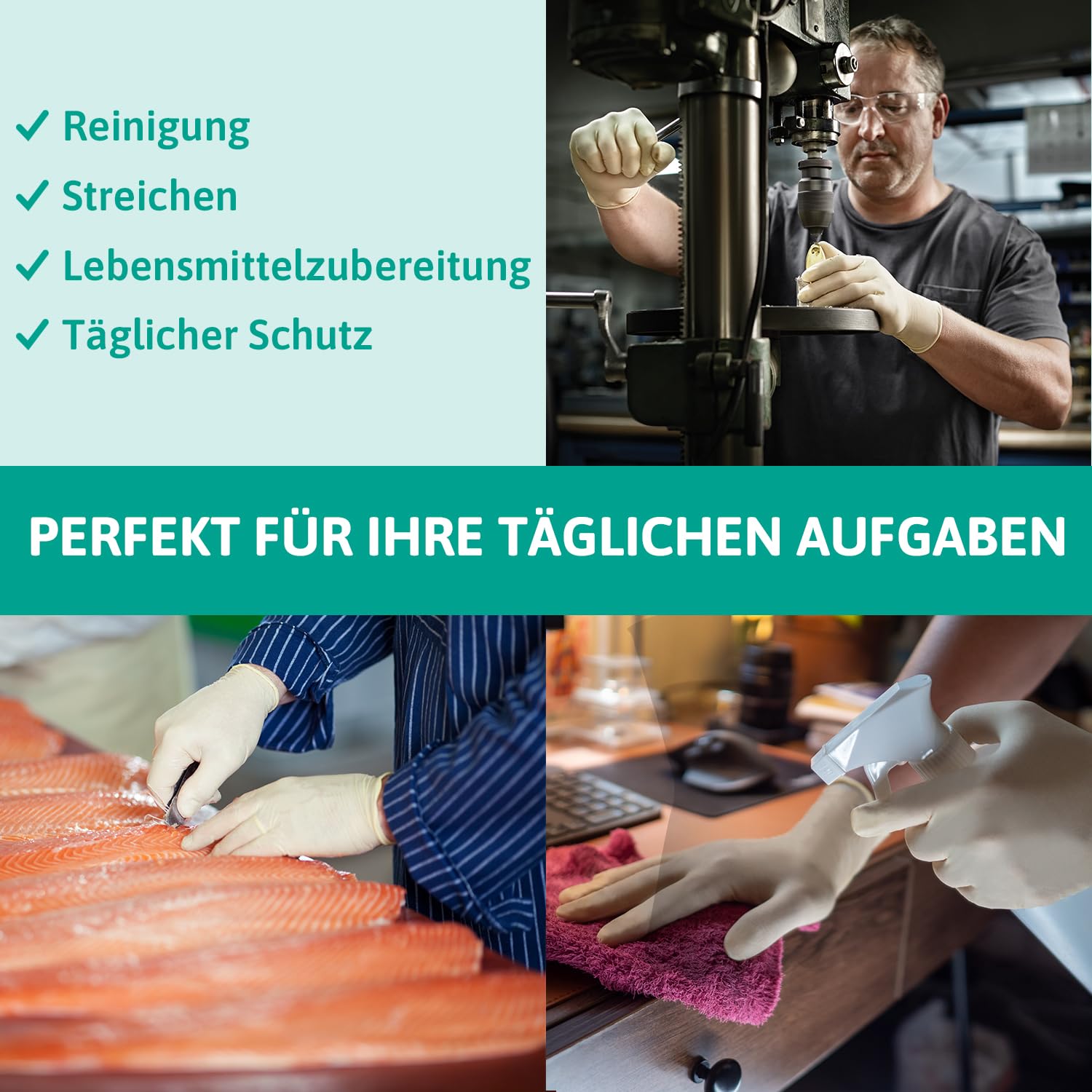Detalle 2 de Ansell Microflex 63-864 Einmalhandschuhe – Latex, Texturierte Fingerspitzen, Größe M, 100 Stück