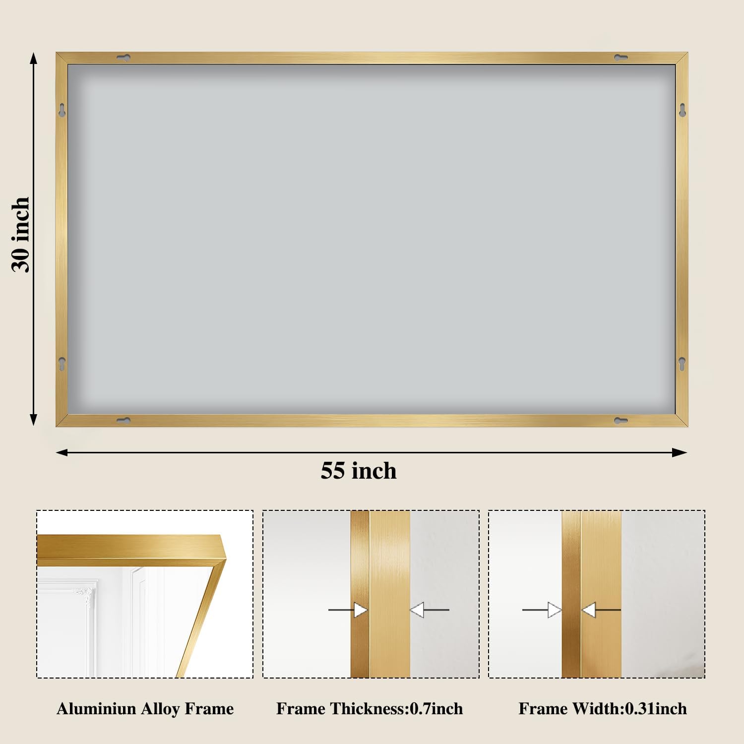 Detalle de Koonmi Wall Mirror, 30 x 55 Inches