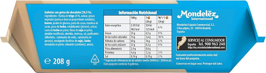 Detalle 2 de Chips Ahoy Galletas Cookies Extra Tiernas 208 g 🍪